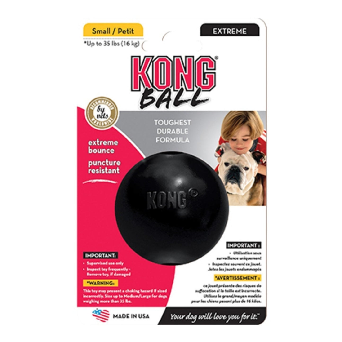 KONG Extreme Ball Dog Toy – Black (Small)