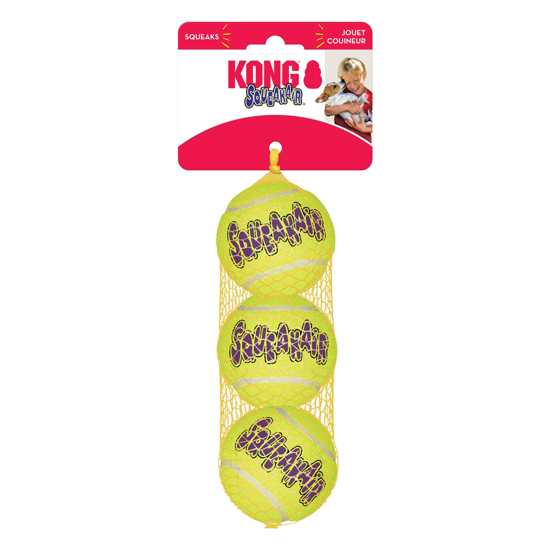 Pelota de tenis KONG AirDog con chirriador, mediana (paquete de 3)