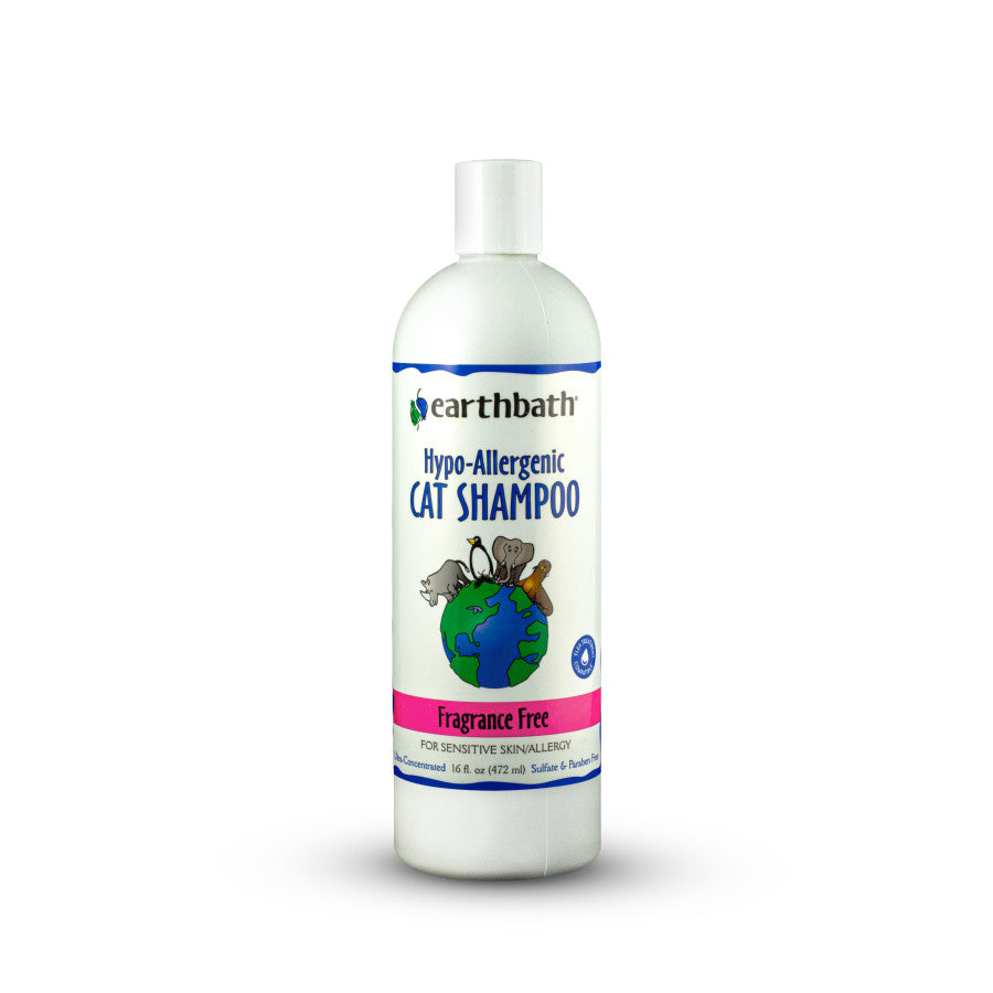 Earthbath — Hypoallergenic Cat Shampoo (Fragrance-Free, 16 oz)