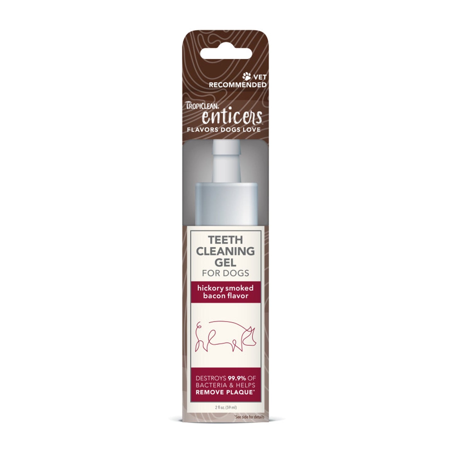 TropiClean Enticers Teeth Cleaning Gel – Hickory Smoked Bacon (2 oz)