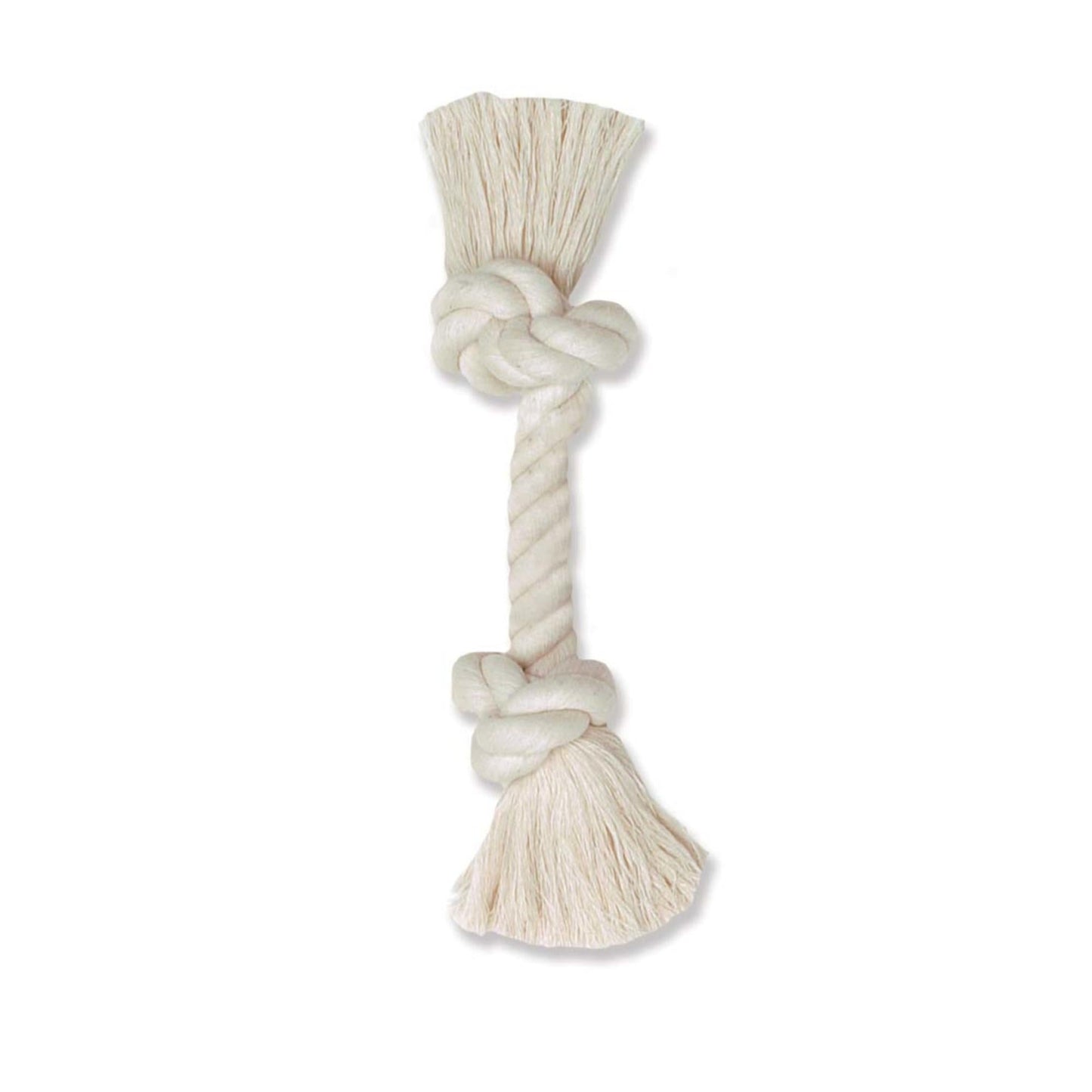 100% Cotton Rope Bone – White (12", MD)