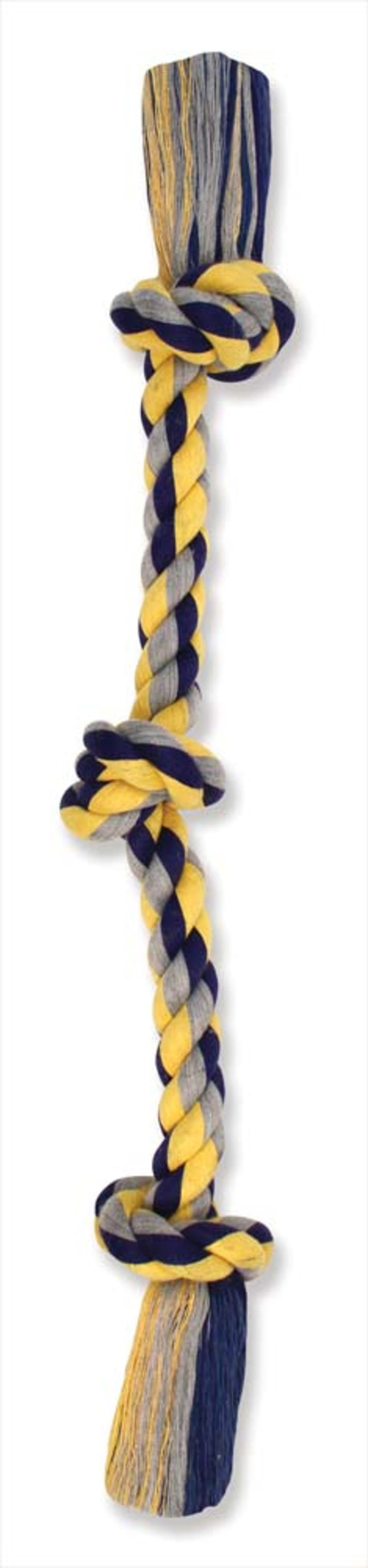 Cotton Blend 3-Knot Rope Tug Toy – Color Assorted (15", SM)