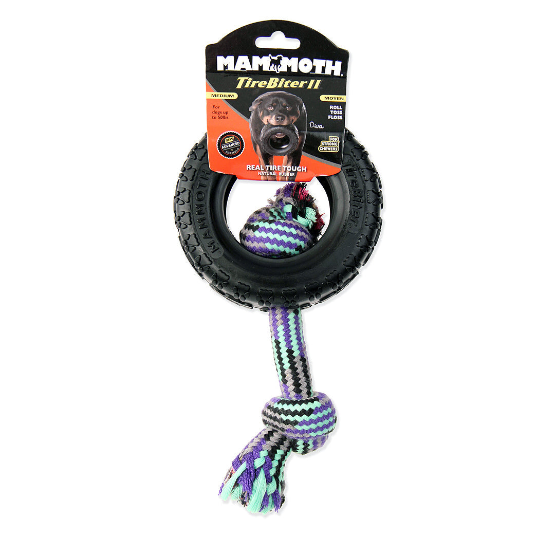 Mammoth Pet Products TireBiter II con cuerda, juguete para perros multicolor, 1 unidad/5 pulgadas, MD