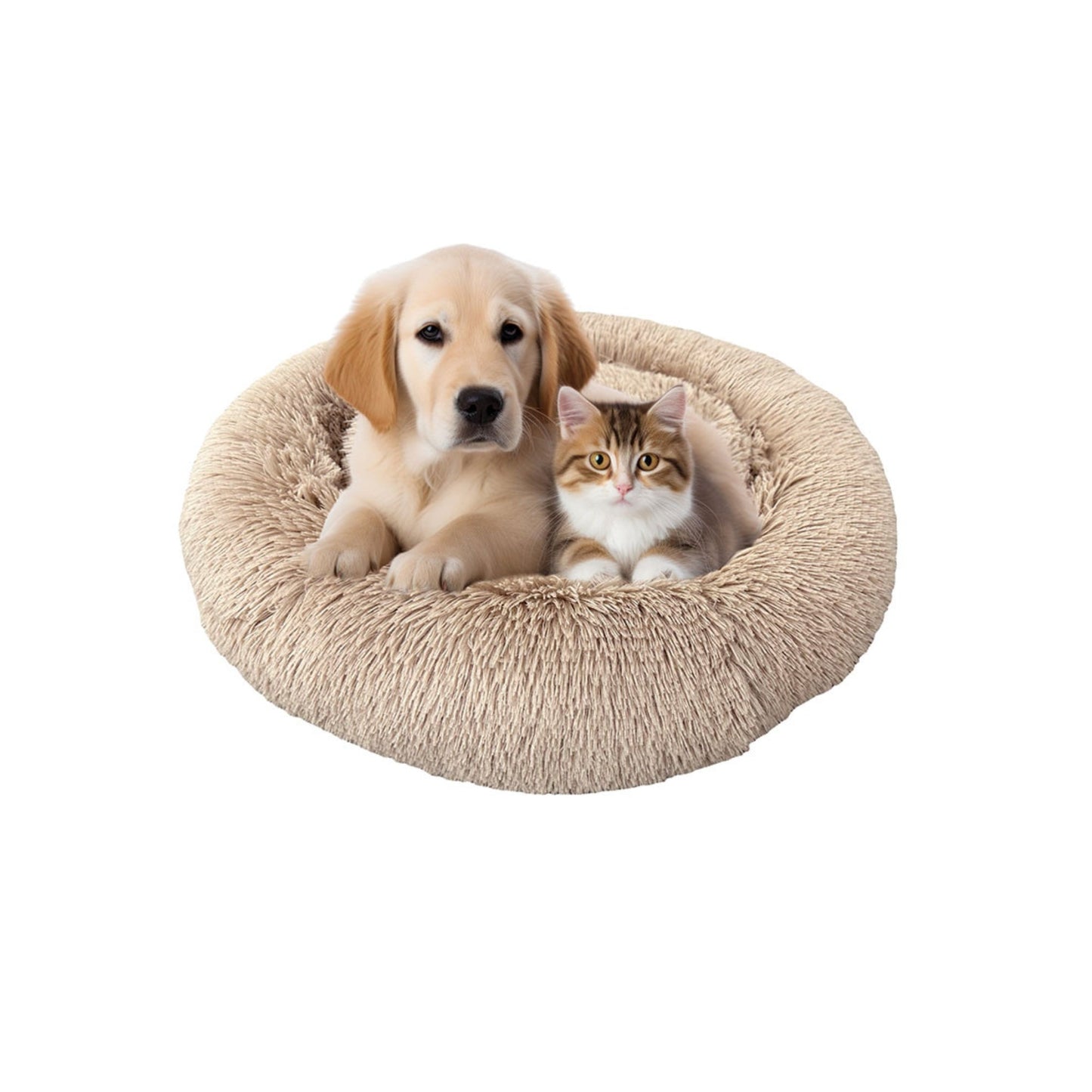 Sleep Zone Luxe Round Faux Fur (22”, Taupe)