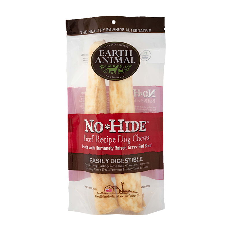 Earth Animal — No-Hide Beef Chews (11”, 2 Pack)