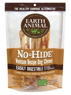 Earth Animal — No-Hide Venison Chews (Medium, 2 Pack)