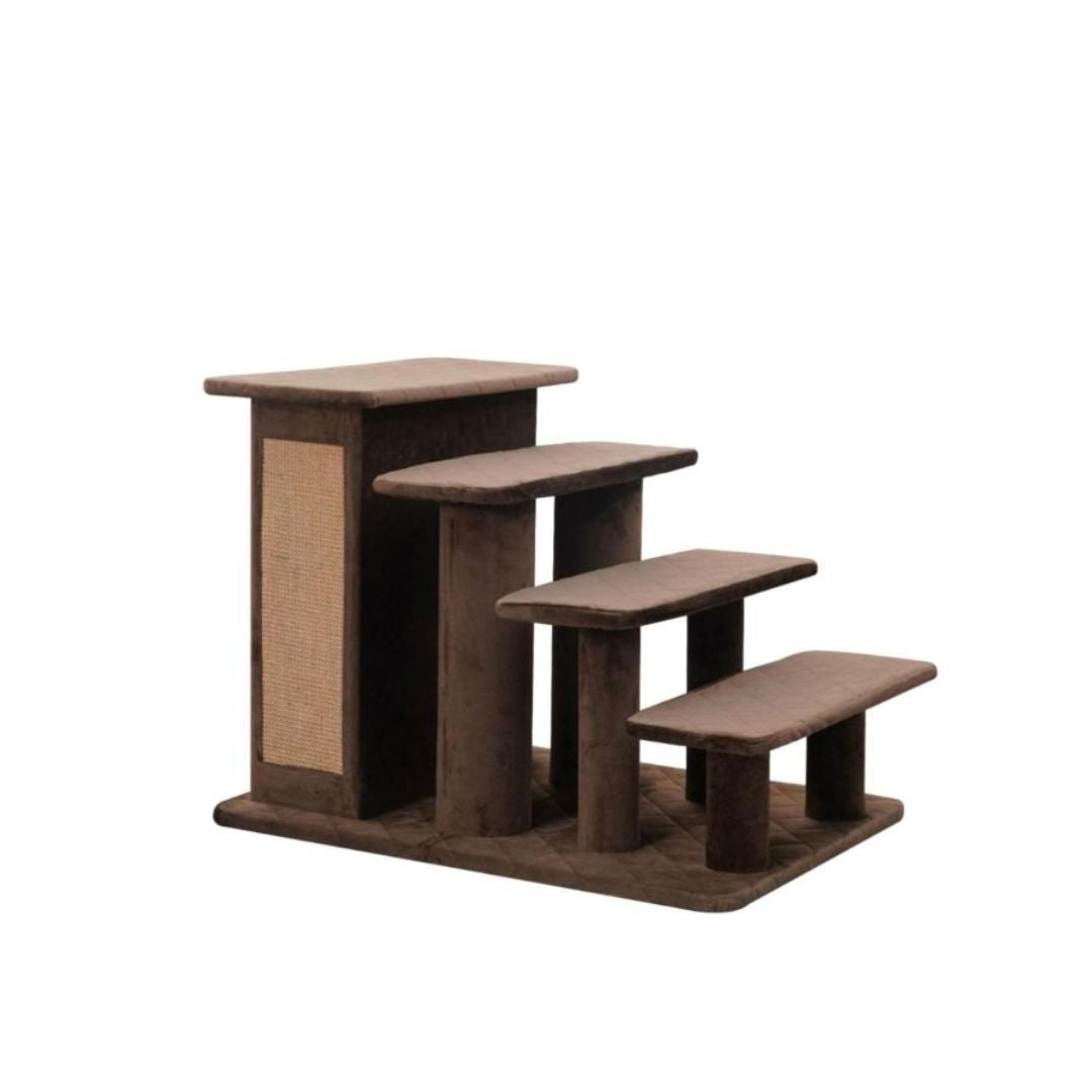 Zoso 2-in-1 Modern Pet Stairs with Storage (Brown, 20")