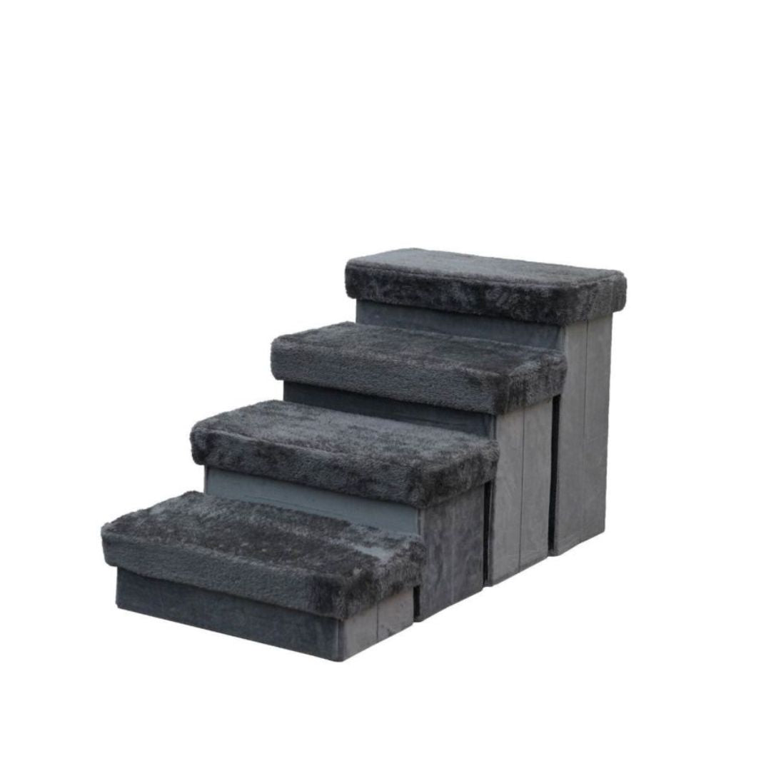2in1 4-Level Pet Stairs Charcoal 17 in