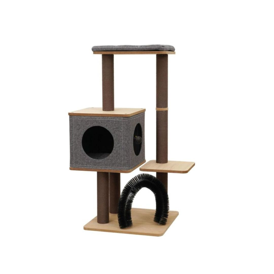 Elevate 3-Level Cat Tree Brown & Grey 42 in