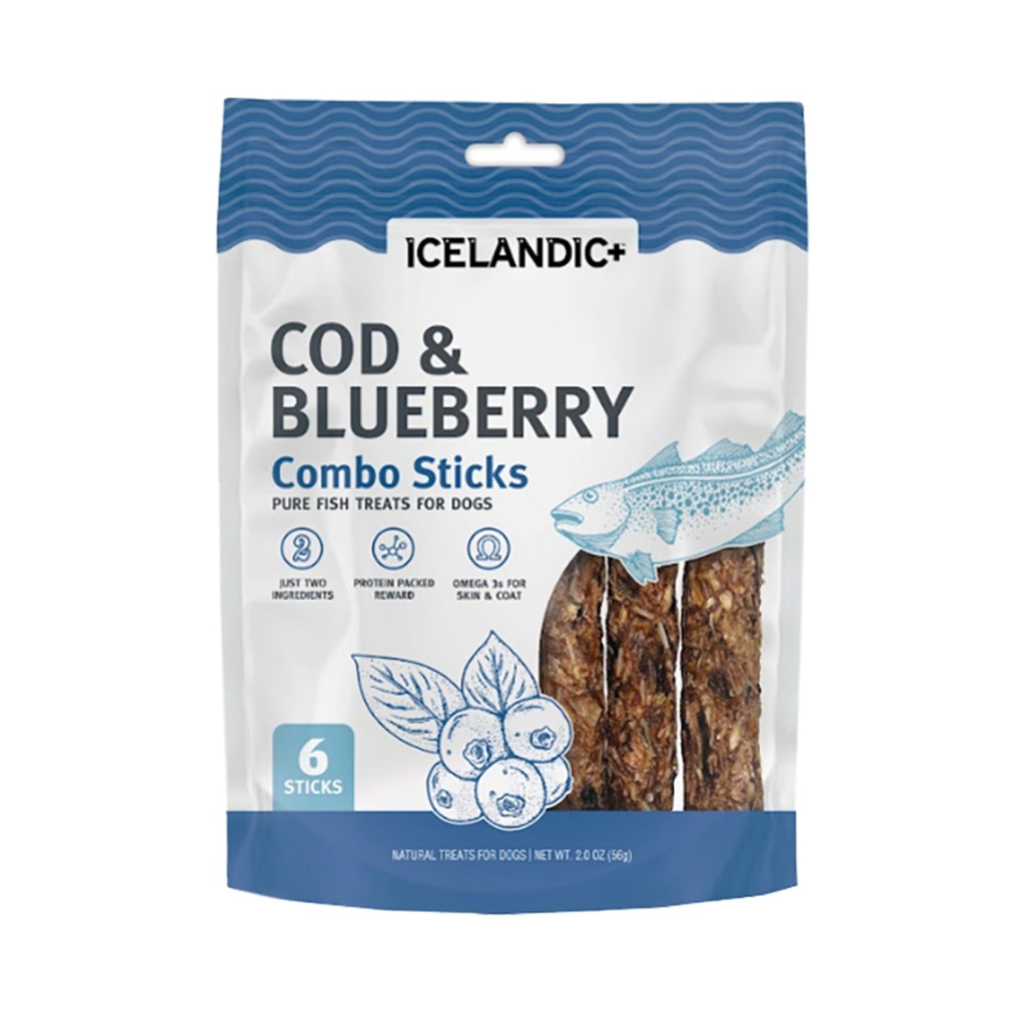 Icelandic+ — Cod & Blueberry Combo Sticks for Dogs (2 oz)