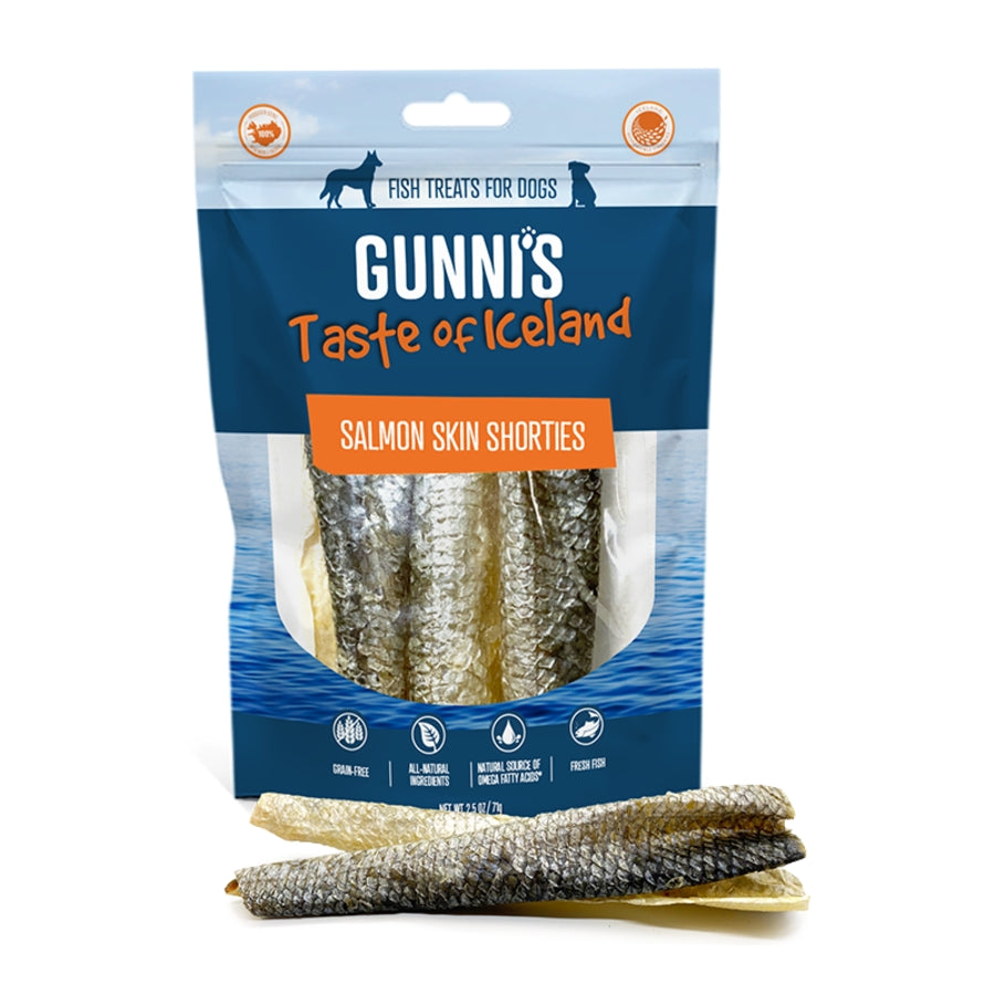 Gunni's — Golosinas para perros Salmon Skin Shorties (56 g)