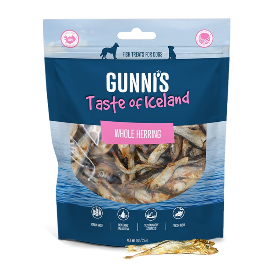 Gunni's — Galletas de arenque entero para perros (250 g)