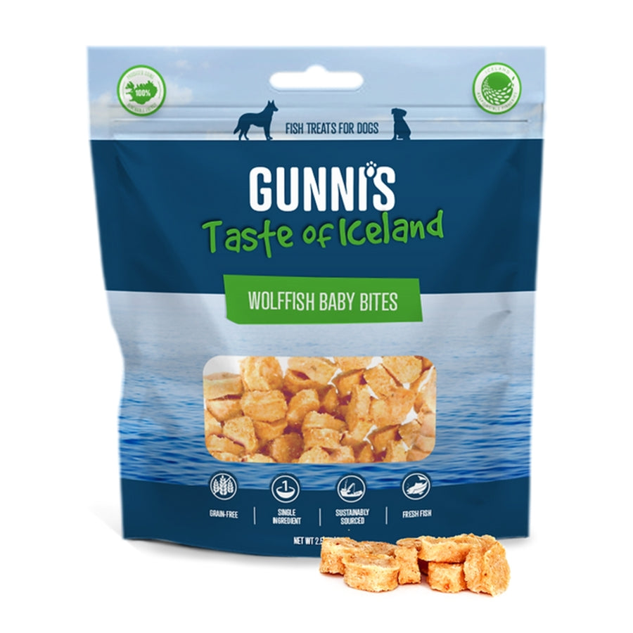 Gunni's — Golosinas para perros Baby Bites Wolf Fish (75 g)