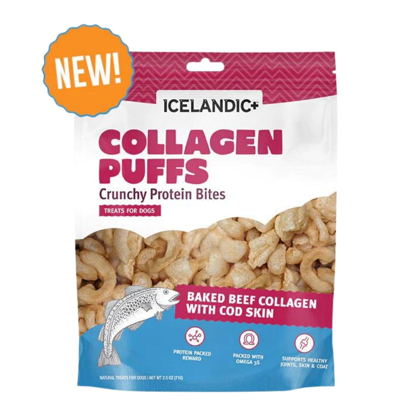 Icelandic+ — Bocadillos de colágeno para perros con pescado (75 g)