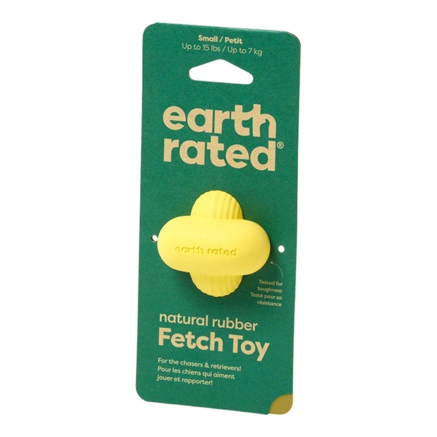 Earth Rated – Dog Fetch Toy (Yellow Rubber, Small)