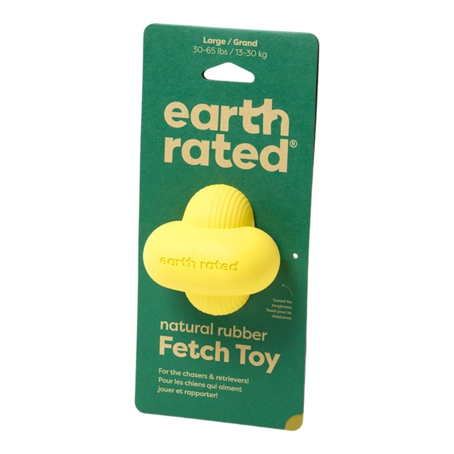Earth Rated – Dog Fetch Toy (Yellow Rubber, Large)