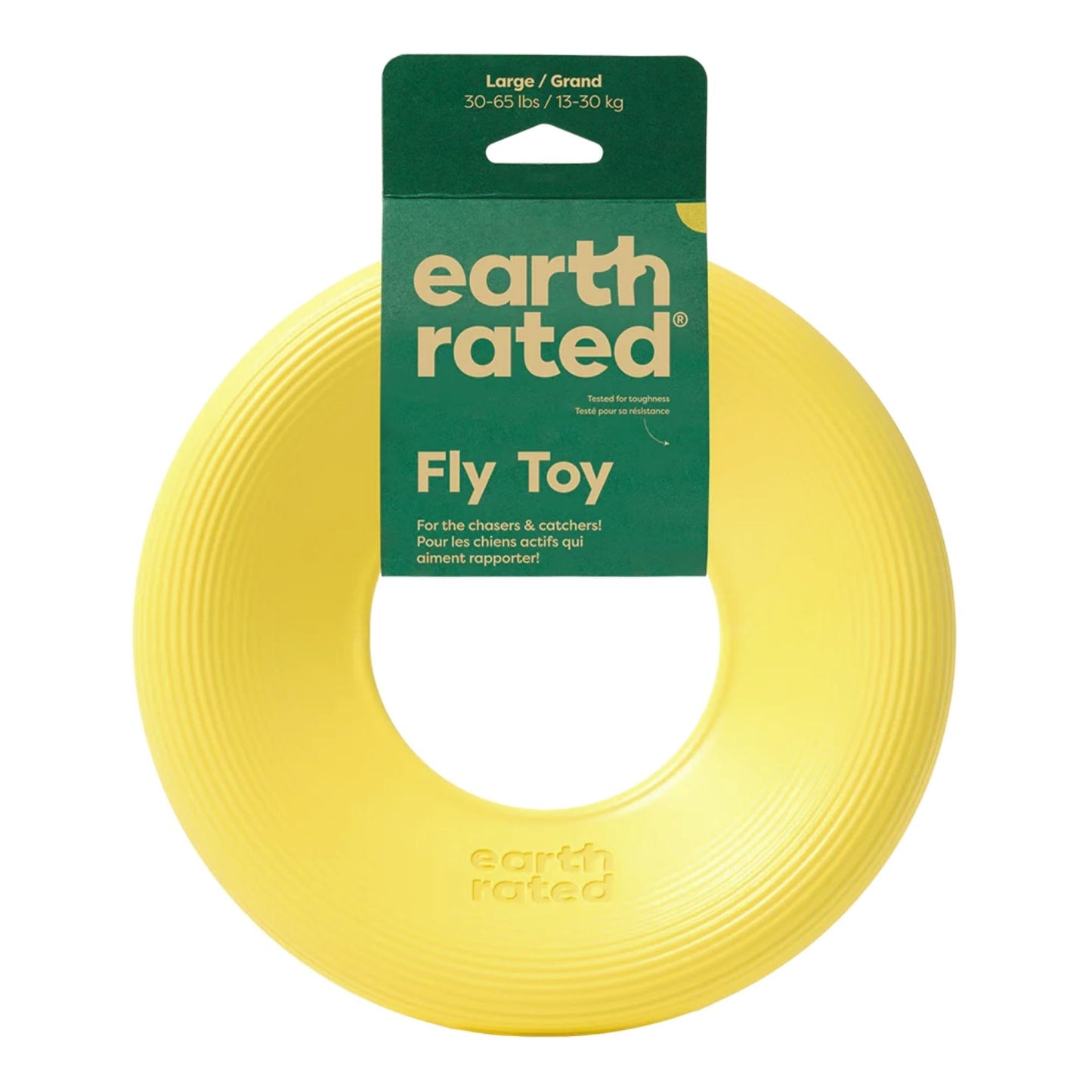 Juguete volador para perros Earth Rated (amarillo, grande)