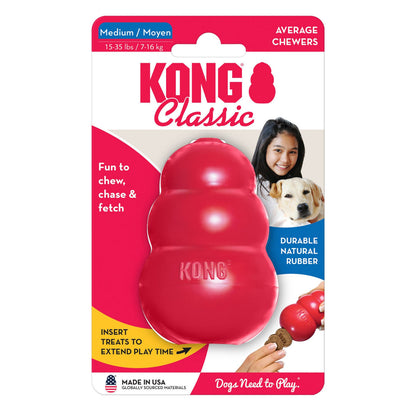 Juguete para perros KONG Classic – Rojo (Mediano)