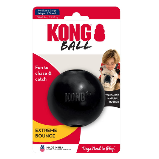 KONG Extreme Ball Dog Toy – Black (Large)