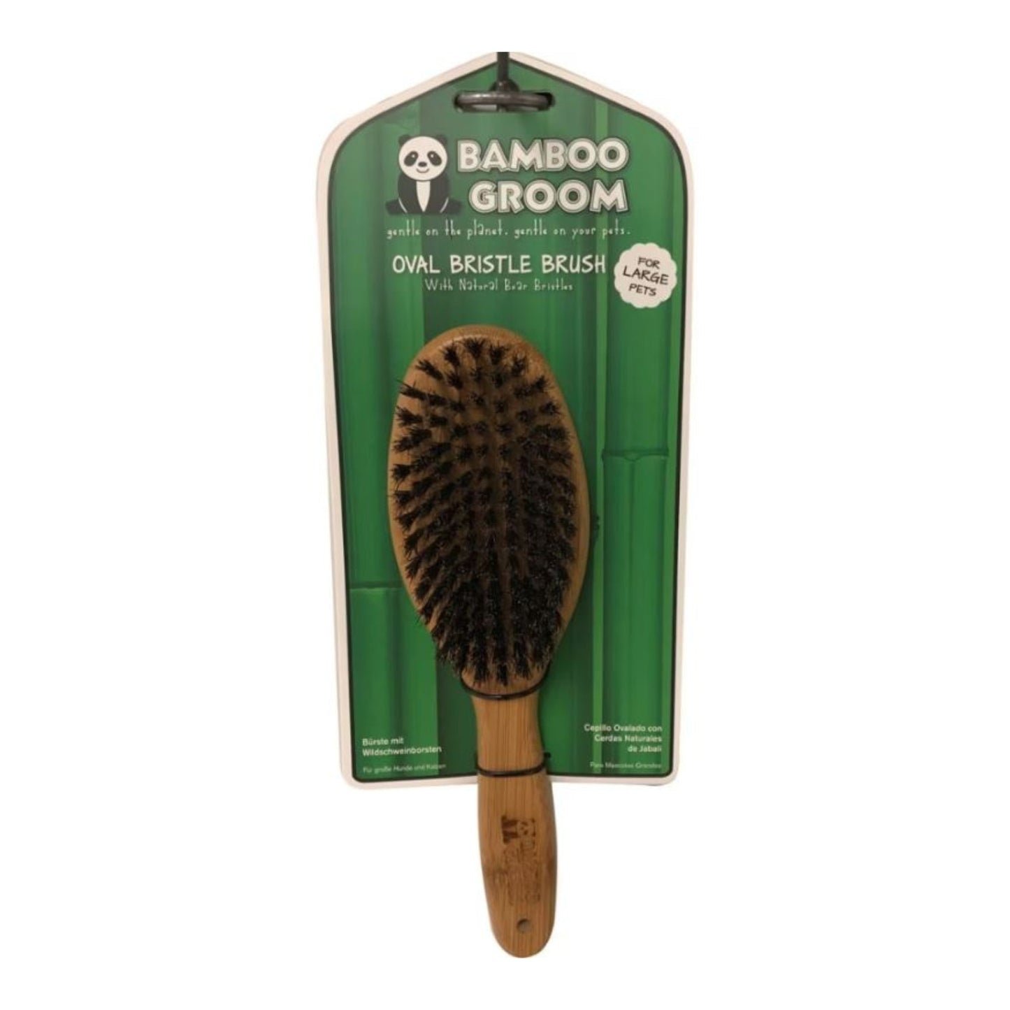 Bamboo Oval Boar Bristle Brush Large