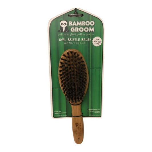 Bamboo Oval Boar Bristle Brush Large