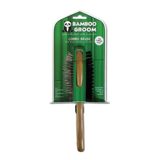 Bamboo Combo Brush with Bristles and Pins Large