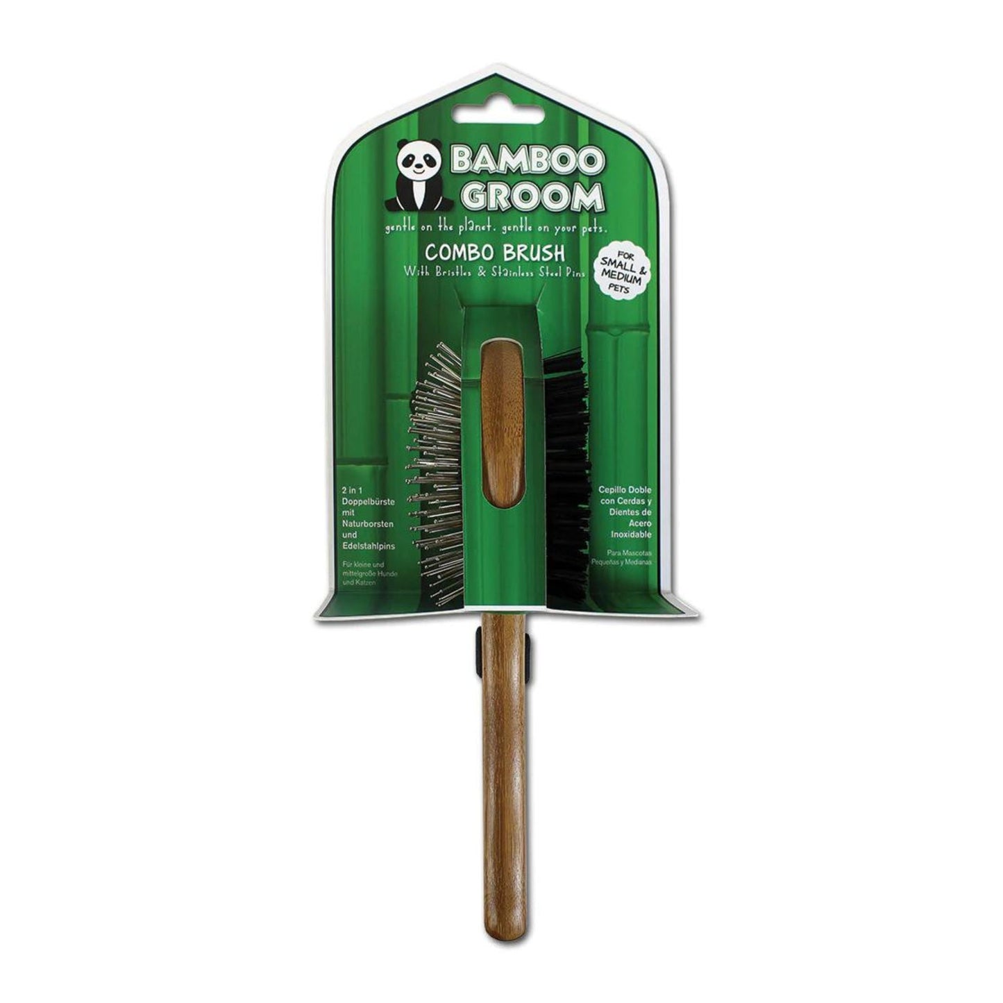 Bamboo Combo Brush with Bristles and Pins Small/Medium