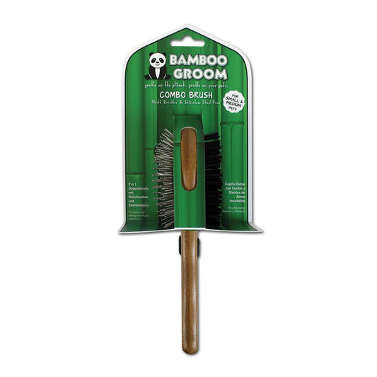 Bamboo Combo Brush with Bristles and Pins Small/Medium