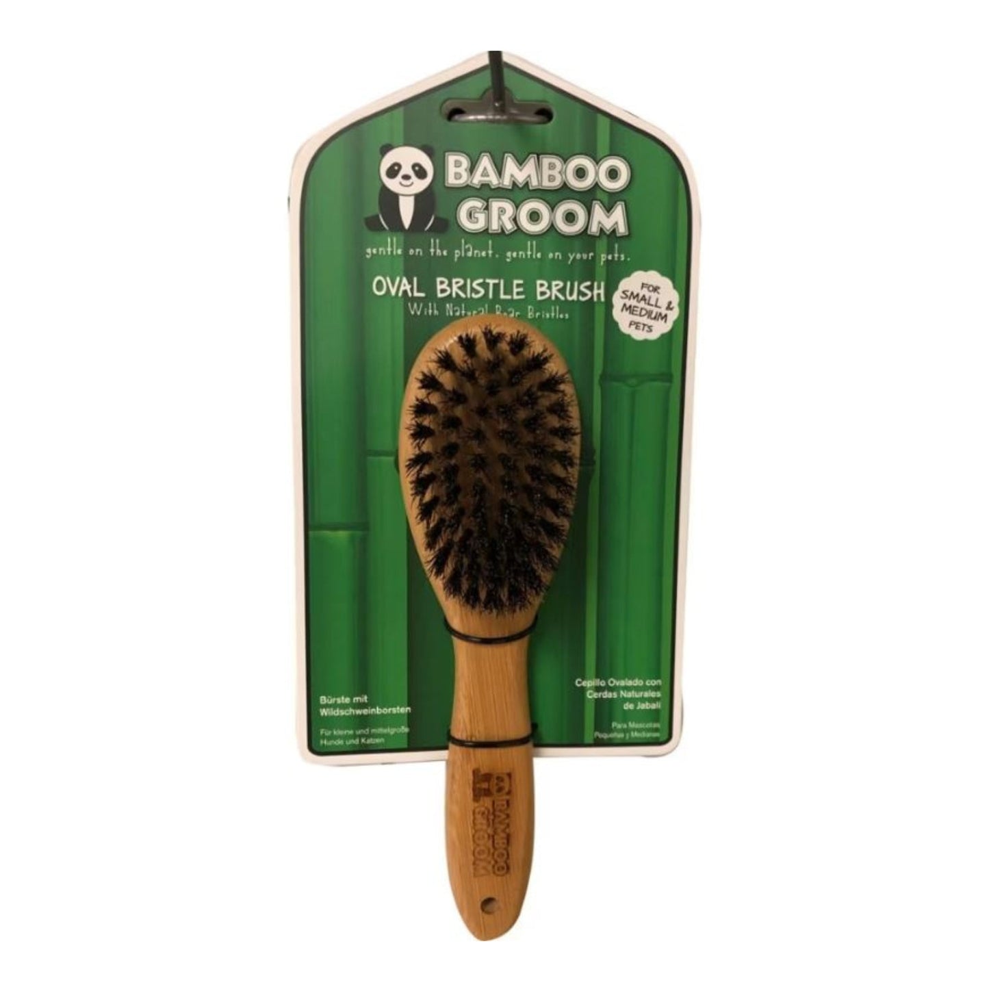 Bamboo Oval Boar Bristle Brush Small/Medium