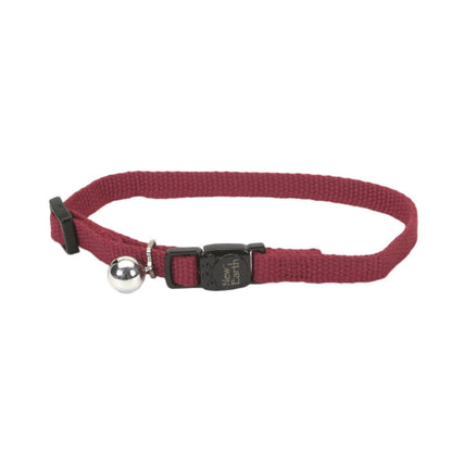 Earth Soy Adjustable Breakaway Cat Collar Cranberry (3/8", 8–12")