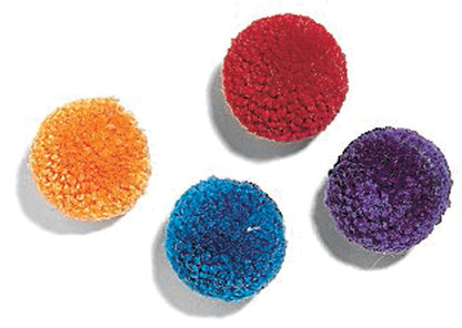 Wool Pom Pom Cat Toys with Catnip – Assorted (1.5", 4-Pack)