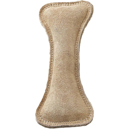 Dura-Fused Leather Bone Dog Toy (Brown, 9”)