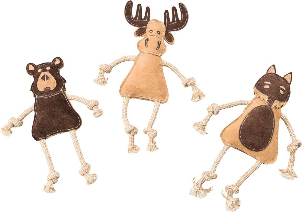 Dura-Fused Leather Forest Dog Toy (Brown/Tan, 14”)