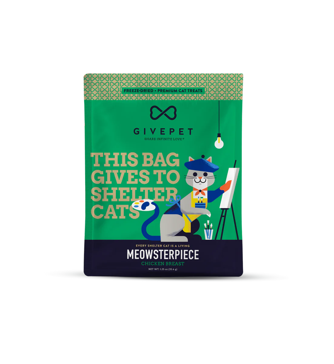 GivePet — Grain Free Freeze-Dried Meowsterpiece Chicken Cat Treats (1.25 oz)