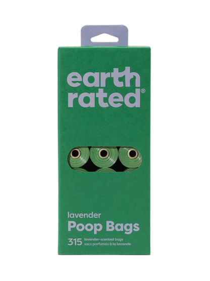 Earth Rated – Lavender Scented Poop Bags (315 Count, 21 Rolls)