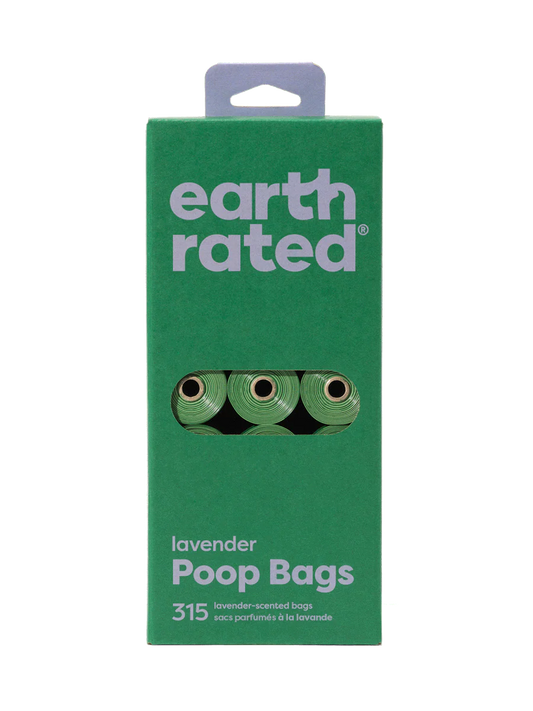 Earth Rated – Lavender Scented Poop Bags (315 Count, 21 Rolls)