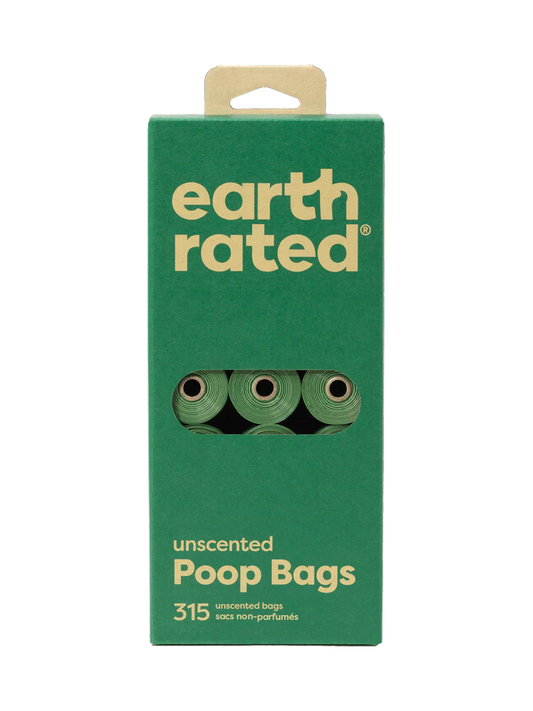 Earth Rated – Unscented Poop Bags (315 Count, 21 Rolls)