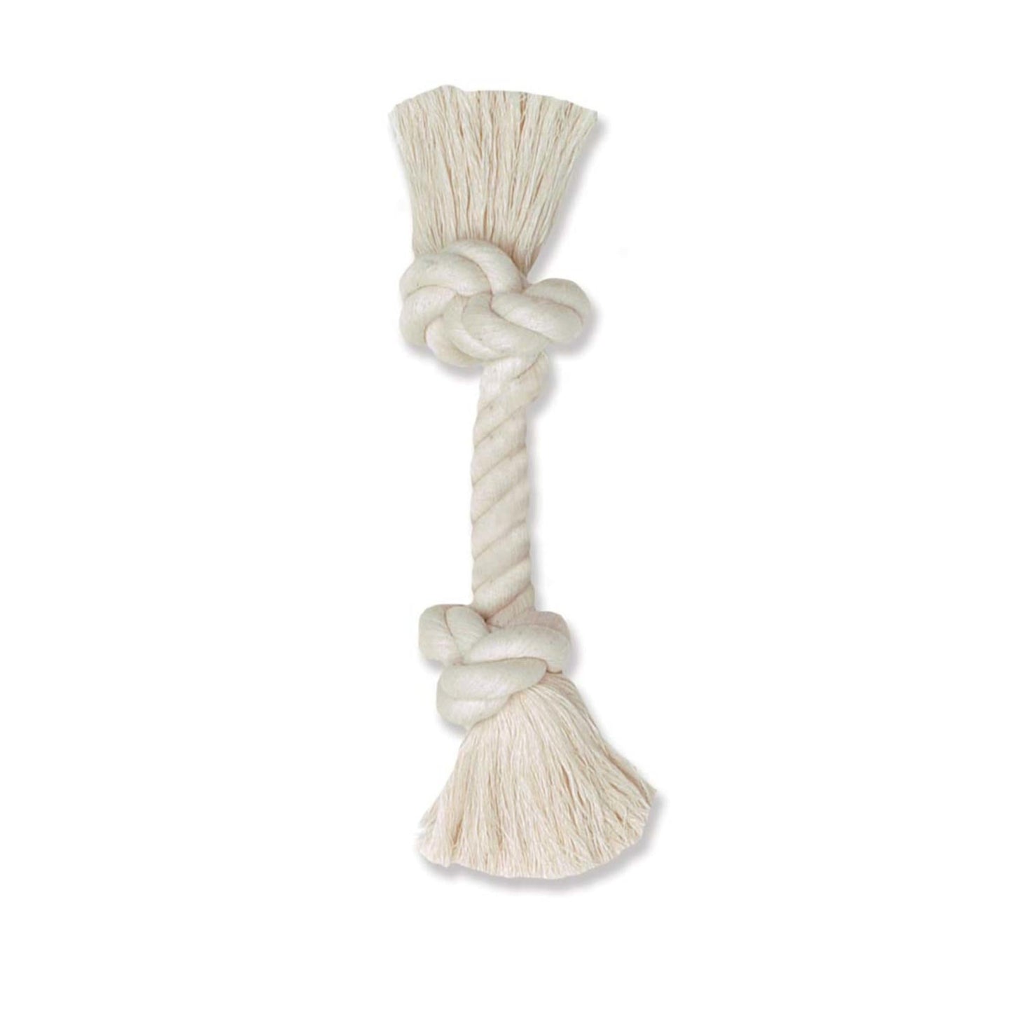 100% Cotton Rope Bone – White (6", Mini)