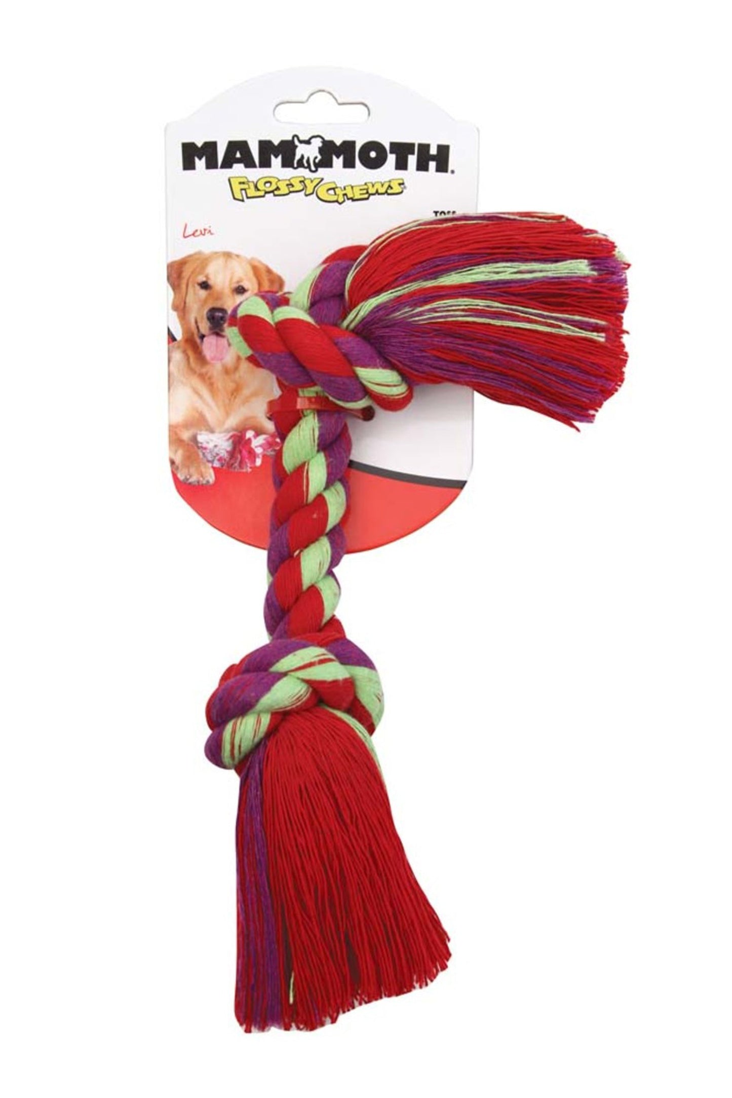Cotton Blend 2-Knot Rope Tug Toy – Multi-Color (42")