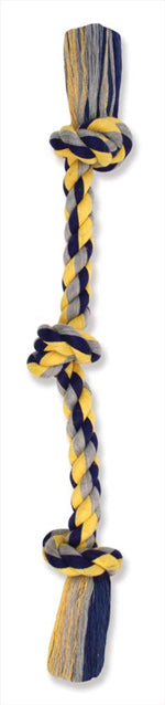 Cotton Blend 3-Knot Rope Tug Toy – Multi-Color (10", Mini)