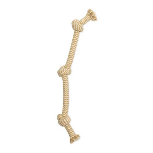 Flossy Chews EXTRA Peanut Butter Scented 3-Knot Tug (15", SM)
