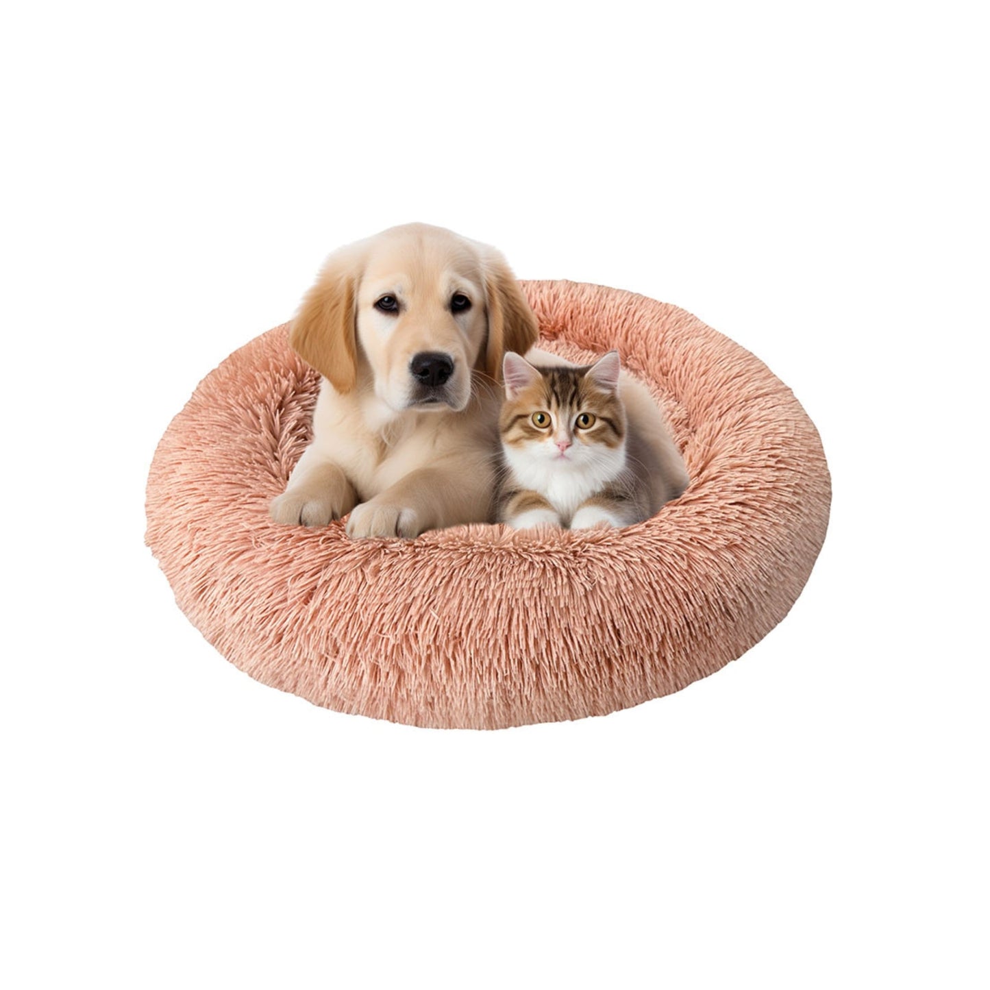 Sleep Zone Luxe Round Faux Fur (22”, Dusty Rose)