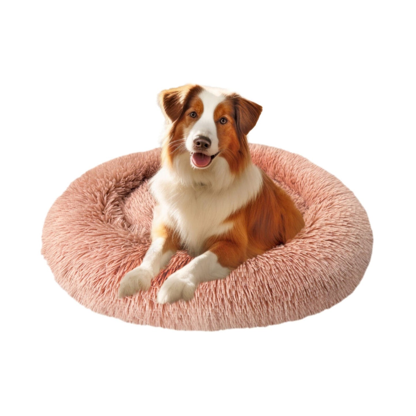 Sleep Zone Luxe Round Faux Fur (39”, Dusty Rose)