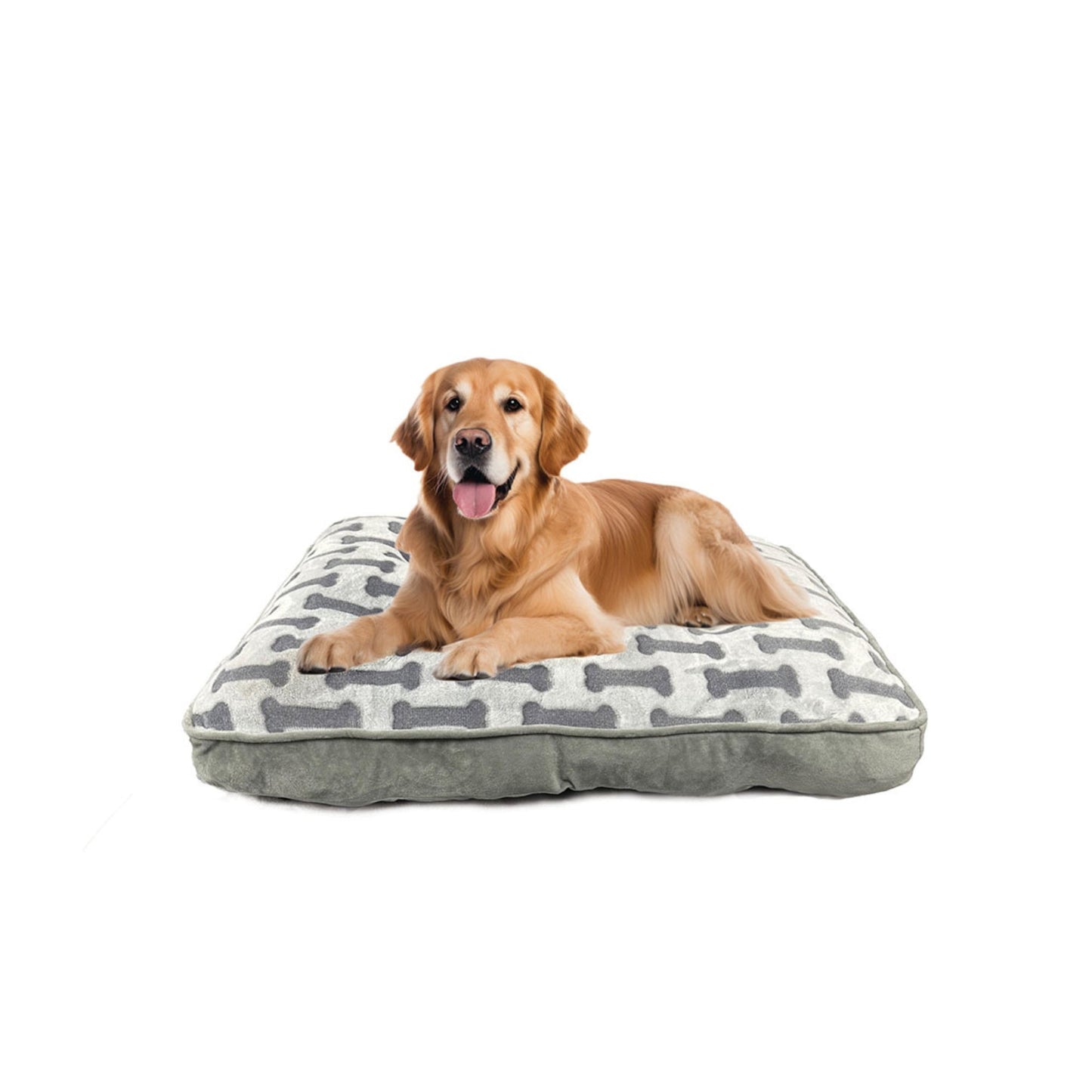 Sleep Zone Luxe Bone Print Pillow (38”, Light Gray)
