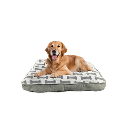Sleep Zone Luxe Bone Print Pillow (38”, Light Gray)