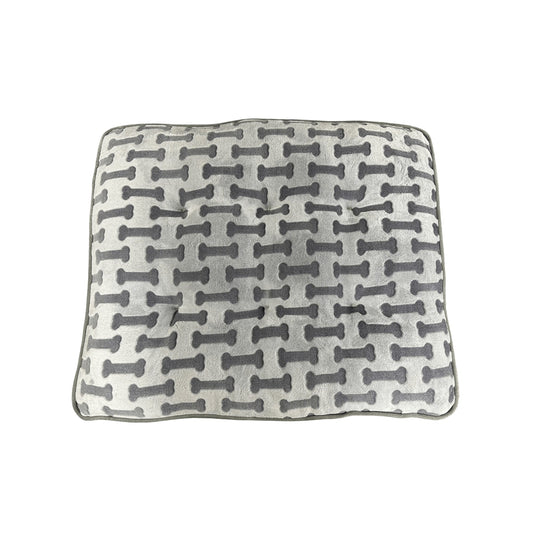 Sleep Zone Luxe Bone Print Pillow (38”, Light Gray)