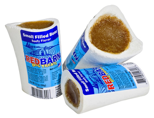 Redbarn – Filled Bone Dog Treat (Beef, 3.5 oz, Small)