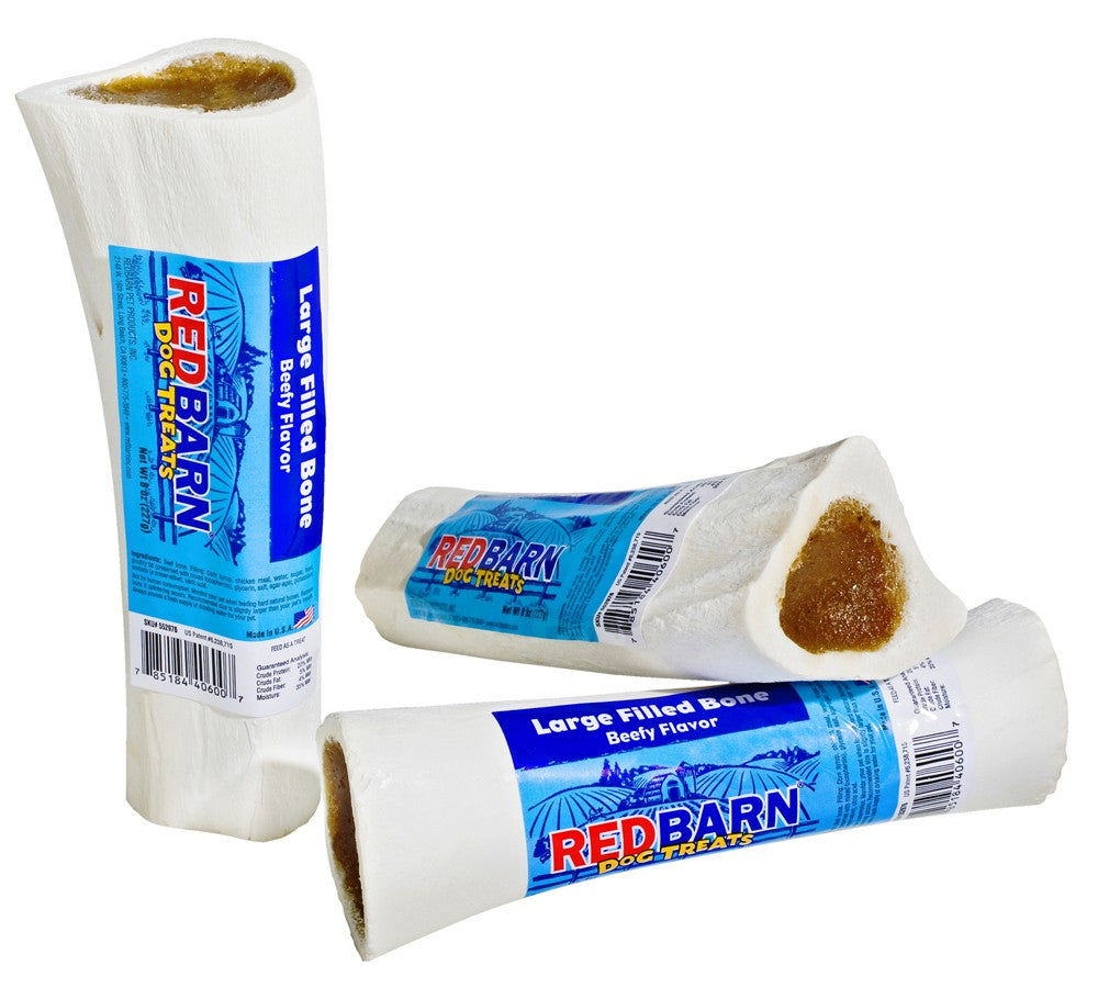 Redbarn – Filled Bone Dog Treat (Beef, 5 oz, Large)