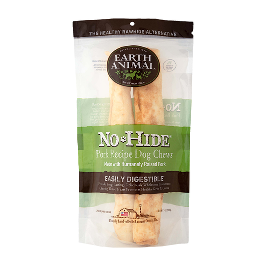 Earth Animal — No-Hide Pork Chews (11”, 2 Pack)