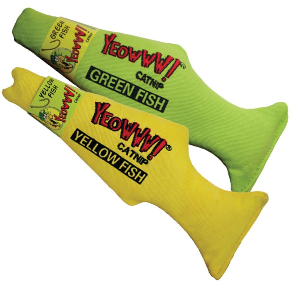 Yeowww Fish Catnip Toy Green, 7 in